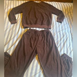 Chestnut Brown 2 Piece Corduroy Lounge Set